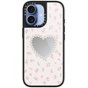 image:imageCASETiFY for iPhone 17 Case  Metallic Glaze MagSafe Compatible  ScratchResistant  Reflective  49 ft Drop Protection  Audio Cassette  Silver On BlackPearly Heart