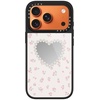 image:imageCASETiFY for iPhone 17 Case  Metallic Glaze MagSafe Compatible  ScratchResistant  Reflective  49 ft Drop Protection  Audio Cassette  Silver On BlackPearly Heart