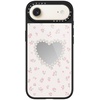 image:imageCASETiFY for iPhone 17 Case  Metallic Glaze MagSafe Compatible  ScratchResistant  Reflective  49 ft Drop Protection  Audio Cassette  Silver On BlackPearly Heart