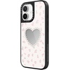 image:imageCASETiFY for iPhone 17 Case  Metallic Glaze MagSafe Compatible  ScratchResistant  Reflective  49 ft Drop Protection  Audio Cassette  Silver On BlackPearly Heart