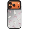 image:imageCASETiFY for iPhone 17 Case  Metallic Glaze MagSafe Compatible  ScratchResistant  Reflective  49 ft Drop Protection  Audio Cassette  Silver On BlackRabbit Ribbon