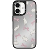 image:imageCASETiFY for iPhone 17 Case  Metallic Glaze MagSafe Compatible  ScratchResistant  Reflective  49 ft Drop Protection  Audio Cassette  Silver On BlackRabbit Ribbon