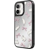 image:imageCASETiFY for iPhone 17 Case  Metallic Glaze MagSafe Compatible  ScratchResistant  Reflective  49 ft Drop Protection  Audio Cassette  Silver On BlackRabbit Ribbon