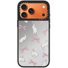 image:imageCASETiFY for iPhone 17 Case  Metallic Glaze MagSafe Compatible  ScratchResistant  Reflective  49 ft Drop Protection  Audio Cassette  Silver On BlackRabbit Ribbon