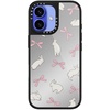 image:imageCASETiFY for iPhone 17 Case  Metallic Glaze MagSafe Compatible  ScratchResistant  Reflective  49 ft Drop Protection  Audio Cassette  Silver On BlackRabbit Ribbon