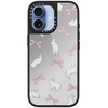 image:imageCASETiFY for iPhone 17 Case  Metallic Glaze MagSafe Compatible  ScratchResistant  Reflective  49 ft Drop Protection  Audio Cassette  Silver On BlackRabbit Ribbon