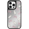 image:imageCASETiFY for iPhone 17 Case  Metallic Glaze MagSafe Compatible  ScratchResistant  Reflective  49 ft Drop Protection  Audio Cassette  Silver On BlackRabbit Ribbon