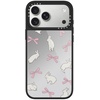 image:imageCASETiFY for iPhone 17 Case  Metallic Glaze MagSafe Compatible  ScratchResistant  Reflective  49 ft Drop Protection  Audio Cassette  Silver On BlackRabbit Ribbon