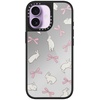 image:imageCASETiFY for iPhone 17 Case  Metallic Glaze MagSafe Compatible  ScratchResistant  Reflective  49 ft Drop Protection  Audio Cassette  Silver On BlackRabbit Ribbon
