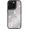 image:imageCASETiFY for iPhone 17 Case  Metallic Glaze MagSafe Compatible  ScratchResistant  Reflective  49 ft Drop Protection  Audio Cassette  Silver On BlackRabbit Ribbon