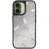 image:imageCASETiFY for iPhone 17 Case  Metallic Glaze MagSafe Compatible  ScratchResistant  Reflective  49 ft Drop Protection  Audio Cassette  Silver On BlackRabbit Ribbon