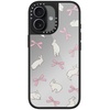 image:imageCASETiFY for iPhone 17 Case  Metallic Glaze MagSafe Compatible  ScratchResistant  Reflective  49 ft Drop Protection  Audio Cassette  Silver On BlackRabbit Ribbon