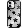 image:imageCASETiFY for iPhone 17 Case  Metallic Glaze MagSafe Compatible  ScratchResistant  Reflective  49 ft Drop Protection  Audio Cassette  Silver On BlackStar Marks