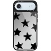 image:imageCASETiFY for iPhone 17 Case  Metallic Glaze MagSafe Compatible  ScratchResistant  Reflective  49 ft Drop Protection  Audio Cassette  Silver On BlackStar Marks