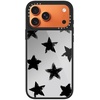 image:imageCASETiFY for iPhone 17 Case  Metallic Glaze MagSafe Compatible  ScratchResistant  Reflective  49 ft Drop Protection  Audio Cassette  Silver On BlackStar Marks