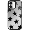 image:imageCASETiFY for iPhone 17 Case  Metallic Glaze MagSafe Compatible  ScratchResistant  Reflective  49 ft Drop Protection  Audio Cassette  Silver On BlackStar Marks