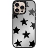 image:imageCASETiFY for iPhone 17 Case  Metallic Glaze MagSafe Compatible  ScratchResistant  Reflective  49 ft Drop Protection  Audio Cassette  Silver On BlackStar Marks