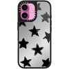 image:imageCASETiFY for iPhone 17 Case  Metallic Glaze MagSafe Compatible  ScratchResistant  Reflective  49 ft Drop Protection  Audio Cassette  Silver On BlackStar Marks