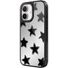 image:imageCASETiFY for iPhone 17 Case  Metallic Glaze MagSafe Compatible  ScratchResistant  Reflective  49 ft Drop Protection  Audio Cassette  Silver On BlackStar Marks