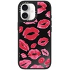 image:imageCASETiFY for iPhone 17 Pro Max Case  Mirror Compatible with MagSafe  Reflective  49 ft Drop Protection  Metallic Ribbon  Black On BlackLipstick Kisses