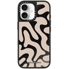 image:imageCASETiFY for iPhone 17 Pro Max Case  Mirror Compatible with MagSafe  Reflective  49 ft Drop Protection  Metallic Ribbon  Black On BlackTan Abstract Shapes