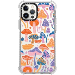 image:imageCASETiFY Ultra Impact Case for iPhone 12  iPhone 12 Pro  Retro Boho Hippie Flowers 60s  70s Floral Pattern on Clear Background  Clear Frost  Enhanced Corners  115 ft 5X Militray Grade Drop Protection  retro boho hippie flowers 60s  70s floral pa  Glossy FrostMagic Mushrooms