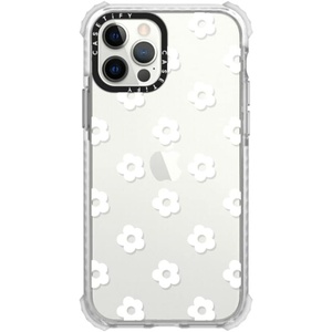 image:imageCASETiFY Ultra Impact Case for iPhone 12  iPhone 12 Pro  Retro Boho Hippie Flowers 60s  70s Floral Pattern on Clear Background  Clear Frost  Enhanced Corners  115 ft 5X Militray Grade Drop Protection  retro boho hippie flowers 60s  70s floral pa  Glossy FrostDitsy Daisies  White