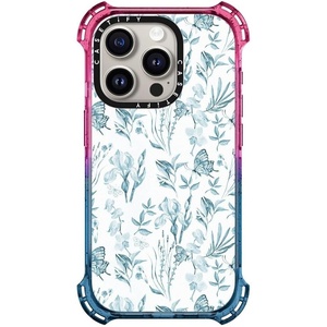 image:imageCASETiFY for iPhone 15 Pro Case  Bounce Compatible with MagSafe  Shockproof  213 ft 6x Military Grade Drop Protection  Bee in the Flowers by Papio Press  Cotton CandyElegant pastel blue vintage butterfly floral
