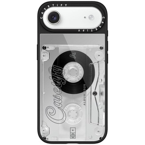 image:imageCASETiFY for iPhone 17 Case  Metallic Glaze MagSafe Compatible  ScratchResistant  Reflective  49 ft Drop Protection  Audio Cassette  Silver On BlackAudio Cassette