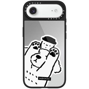 image:imageCASETiFY for iPhone 17 Case  Metallic Glaze MagSafe Compatible  ScratchResistant  Reflective  49 ft Drop Protection  Audio Cassette  Silver On BlackDOG LOVES COFFEE