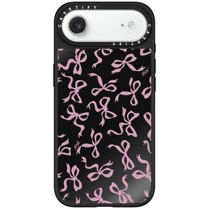image:imageCASETiFY for iPhone 17 Pro Max Case  Mirror Compatible with MagSafe  Reflective  49 ft Drop Protection  Metallic Ribbon  Black On BlackBOWS
