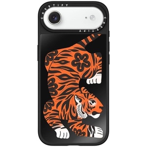 image:imageCASETiFY for iPhone 17 Pro Max Case  Mirror Compatible with MagSafe  Reflective  49 ft Drop Protection  Metallic Ribbon  Black On BlackFierce Tiger