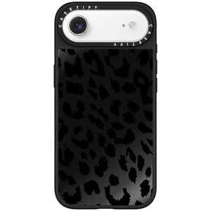 image:imageCASETiFY for iPhone 17 Pro Max Case  Mirror Compatible with MagSafe  Reflective  49 ft Drop Protection  Metallic Ribbon  Black On BlackLacie Leopard