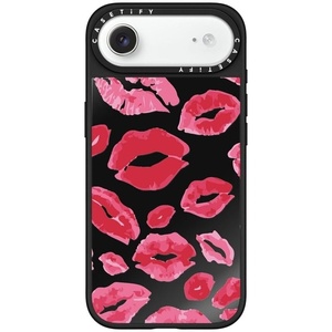 image:imageCASETiFY for iPhone 17 Pro Max Case  Mirror Compatible with MagSafe  Reflective  49 ft Drop Protection  Metallic Ribbon  Black On BlackLipstick Kisses
