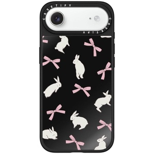 image:imageCASETiFY for iPhone 17 Pro Max Case  Mirror Compatible with MagSafe  Reflective  49 ft Drop Protection  Metallic Ribbon  Black On BlackRabbit Ribbon