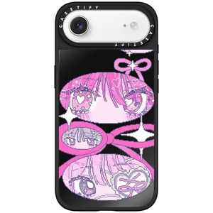 image:imageCASETiFY for iPhone 17 Pro Max Case  Mirror Compatible with MagSafe  Reflective  49 ft Drop Protection  Metallic Ribbon  Black On BlackRibbons And Love