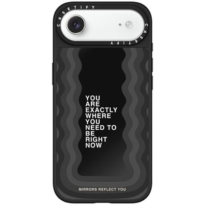 image:imageCASETiFY for iPhone 17 Pro Max Case  Mirror Compatible with MagSafe  Reflective  49 ft Drop Protection  Metallic Ribbon  Black On Blackneed to be