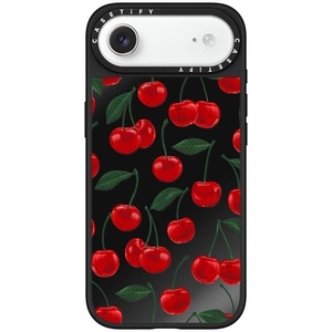 image:imageCASETiFY for iPhone 17 Pro Max Case  Mirror Compatible with MagSafe  Reflective  49 ft Drop Protection  Metallic Ribbon  Black On Blackvibrant red cherry pattern