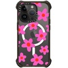 image:imageCASETiFY for iPhone 15 Pro Max Case  Ultra Impact Compatible with MagSafe  Strong Slim  115 ft 5X Militray Grade Drop Protection  Boo Things  Blackbold retro seventies flowers in pink