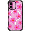 image:imageCASETiFY for iPhone 15 Pro Max Case  Ultra Impact Compatible with MagSafe  Strong Slim  115 ft 5X Militray Grade Drop Protection  Boo Things  Blackbold retro seventies flowers in pink