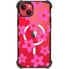 image:imageCASETiFY for iPhone 15 Pro Max Case  Ultra Impact Compatible with MagSafe  Strong Slim  115 ft 5X Militray Grade Drop Protection  Boo Things  Blackbold retro seventies flowers in pink