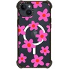 image:imageCASETiFY for iPhone 15 Pro Max Case  Ultra Impact Compatible with MagSafe  Strong Slim  115 ft 5X Militray Grade Drop Protection  Boo Things  Blackbold retro seventies flowers in pink