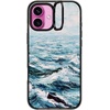 image:imageCASETiFY for iPhone 16 Pro Case  Impact Ring Stand MagSafe Compatible  Kickstand  66 ft 3x Military Grade Drop Protection  Eleanor by Ivory Paper Co  BlackDeep Blue Sea