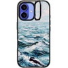 image:imageCASETiFY for iPhone 16 Pro Case  Impact Ring Stand MagSafe Compatible  Kickstand  66 ft 3x Military Grade Drop Protection  Eleanor by Ivory Paper Co  BlackDeep Blue Sea