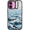 image:imageCASETiFY for iPhone 16 Pro Case  Impact Ring Stand MagSafe Compatible  Kickstand  66 ft 3x Military Grade Drop Protection  Eleanor by Ivory Paper Co  BlackDeep Blue Sea