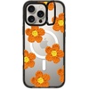 image:imageCASETiFY for iPhone 16 Pro Case  Impact Ring Stand MagSafe Compatible  Kickstand  66 ft 3x Military Grade Drop Protection  Eleanor by Ivory Paper Co  BlackCrochet Flowers  Orange