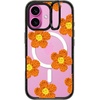 image:imageCASETiFY for iPhone 16 Pro Case  Impact Ring Stand MagSafe Compatible  Kickstand  66 ft 3x Military Grade Drop Protection  Eleanor by Ivory Paper Co  BlackCrochet Flowers  Orange