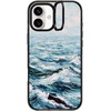 image:imageCASETiFY for iPhone 16 Pro Case  Impact Ring Stand MagSafe Compatible  Kickstand  66 ft 3x Military Grade Drop Protection  Eleanor by Ivory Paper Co  BlackDeep Blue Sea