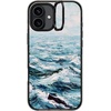 image:imageCASETiFY for iPhone 16 Pro Case  Impact Ring Stand MagSafe Compatible  Kickstand  66 ft 3x Military Grade Drop Protection  Eleanor by Ivory Paper Co  BlackDeep Blue Sea