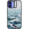 image:imageCASETiFY for iPhone 16 Pro Case  Impact Ring Stand MagSafe Compatible  Kickstand  66 ft 3x Military Grade Drop Protection  Eleanor by Ivory Paper Co  BlackDeep Blue Sea